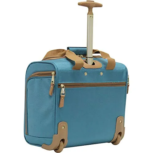 Steve Madden Harlo Teal Blue Underseat Carry-On - Lightweight, Multi-Compartment Design