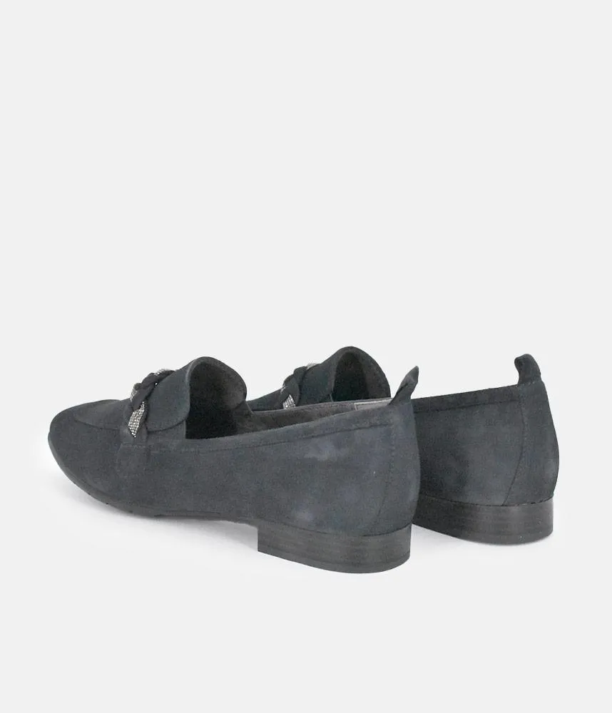 Tamaris Beautiful Navy Suede Loafers