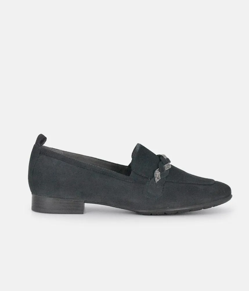 Tamaris Beautiful Navy Suede Loafers