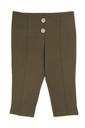 Tiny Girl Rayon Olive Green Jegging Capri