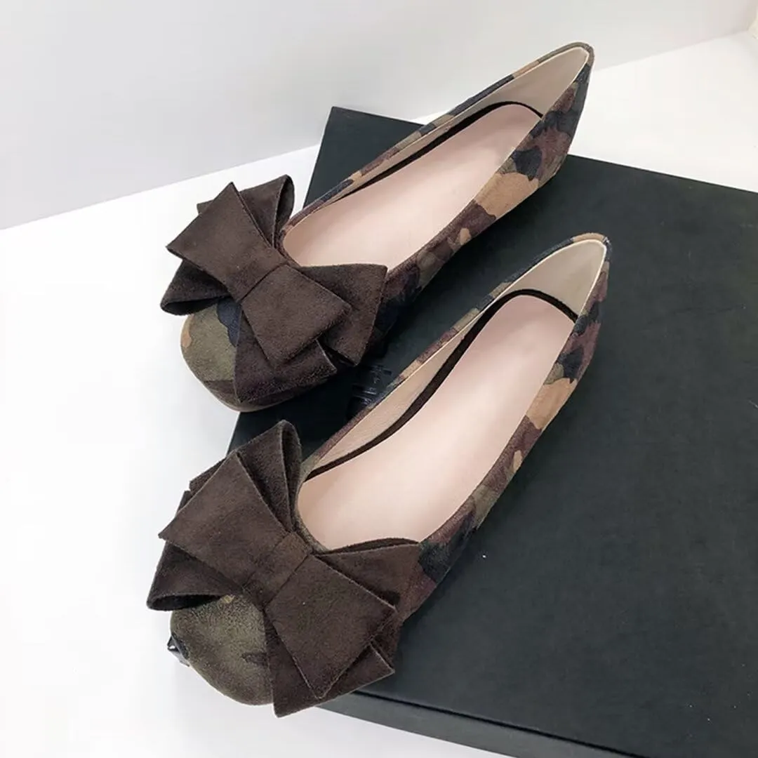 TN TANGNEST Women's Ballet Flats Fashion Bowknot Square Toe Casual Flat Shoes Comfortable Wedding Party Dress Flats