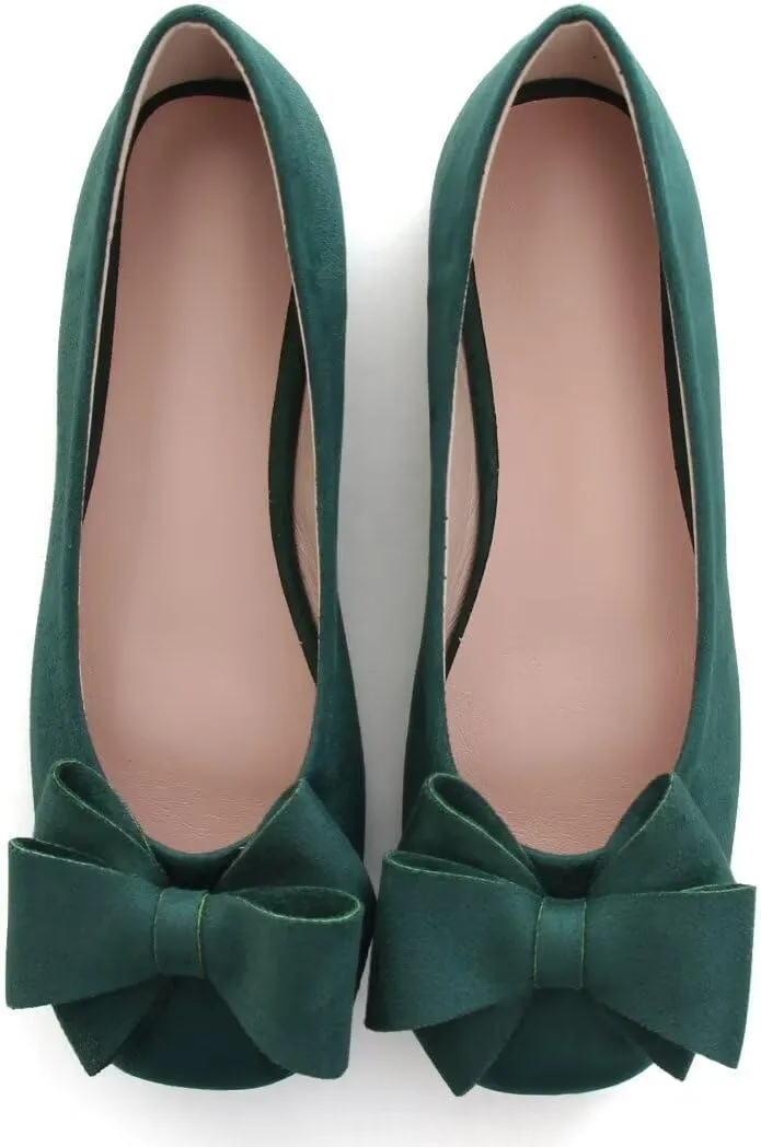 TN TANGNEST Women's Ballet Flats Fashion Bowknot Square Toe Casual Flat Shoes Comfortable Wedding Party Dress Flats