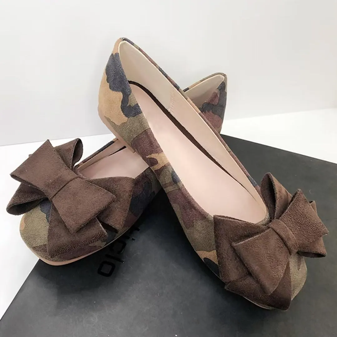 TN TANGNEST Women's Ballet Flats Fashion Bowknot Square Toe Casual Flat Shoes Comfortable Wedding Party Dress Flats
