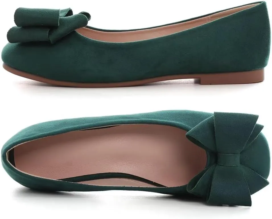 TN TANGNEST Women's Ballet Flats Fashion Bowknot Square Toe Casual Flat Shoes Comfortable Wedding Party Dress Flats