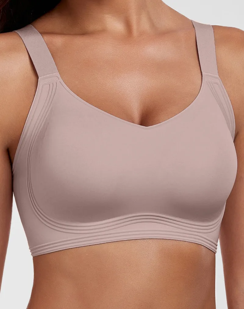 V-Neck Flocking Seamless Bra