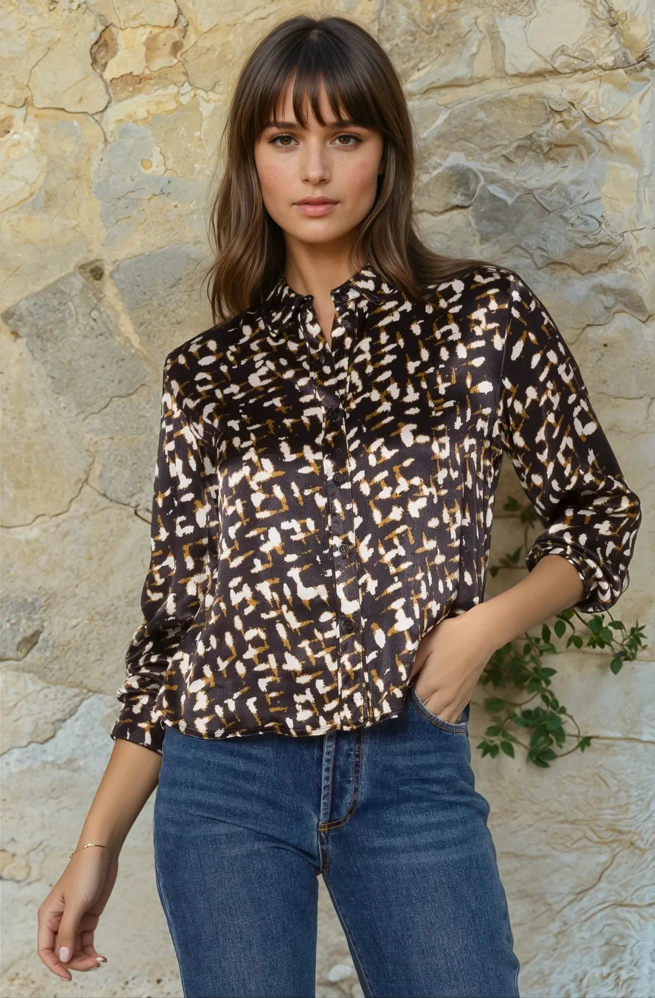 Velvet Heart Geo LS Blouse
