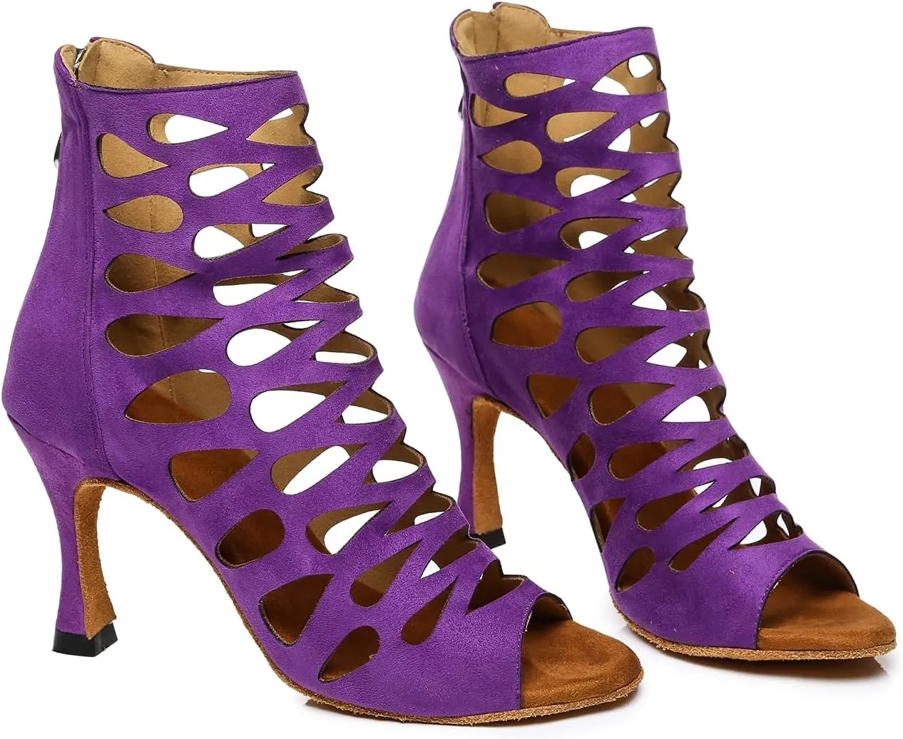 Womens Girls Dance Shoes Cut-out Ballroom Sandals Prom Evening Ankle Booties