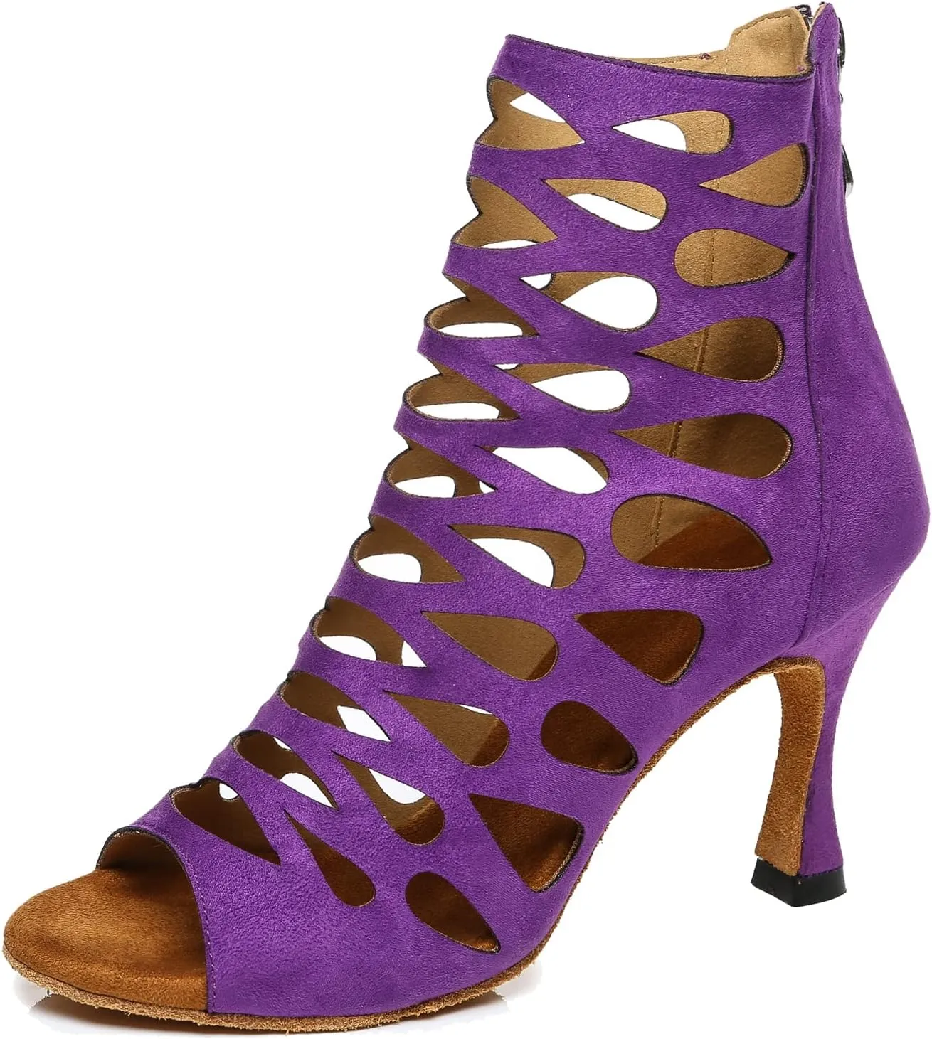 Womens Girls Dance Shoes Cut-out Ballroom Sandals Prom Evening Ankle Booties