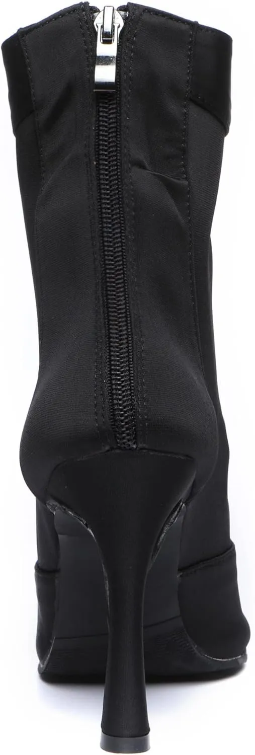 Womens Girls Party Dance Shoes Peep Toe Ballroom Dancing Ankle Booties