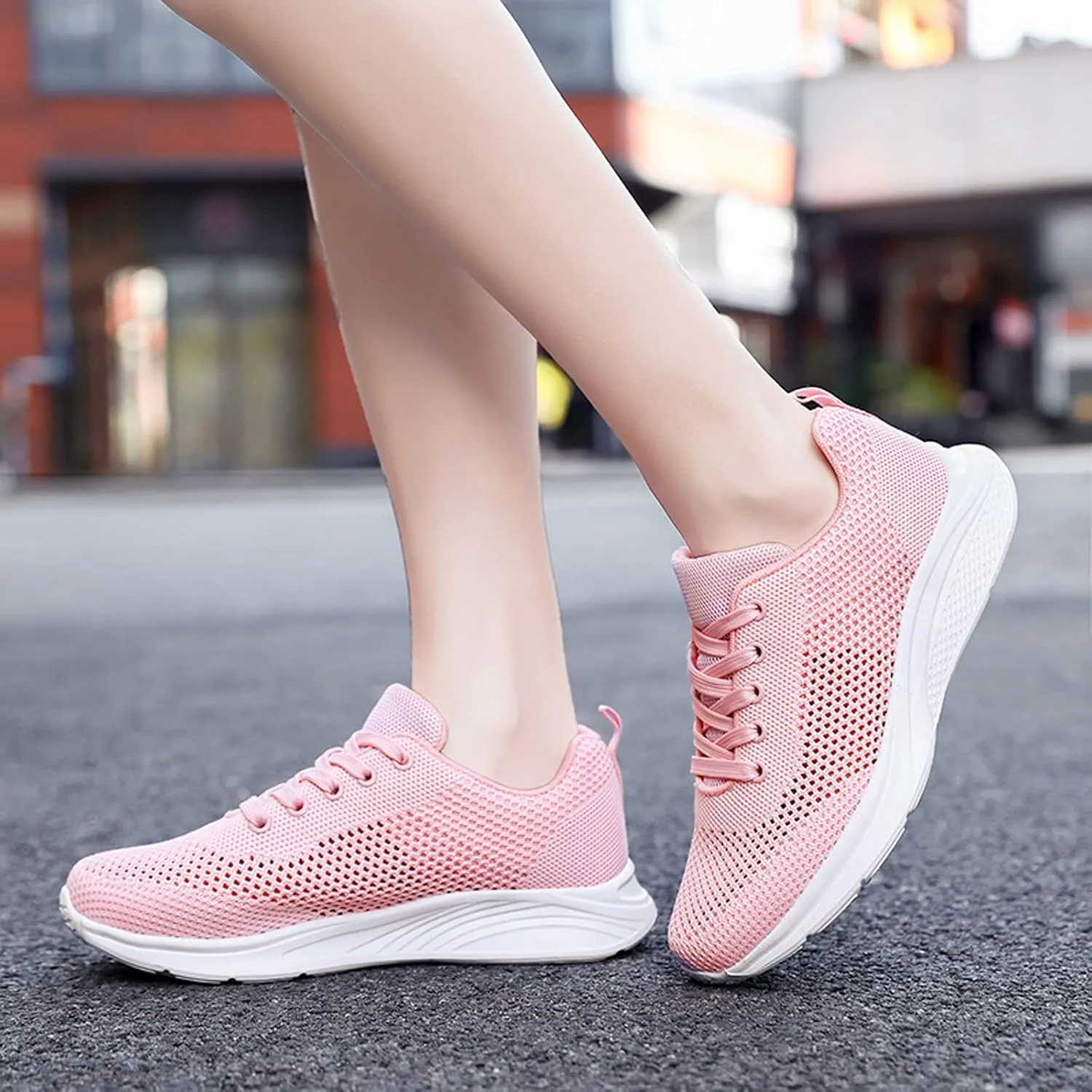 Women's Lace Up Walking Shoes Lightweight Casual Running Sneakers Tennis Shoes Womens Slip On Dress Casual Shoes Shoes Sneakers Brown Tennis Shoe Trainers Shoe