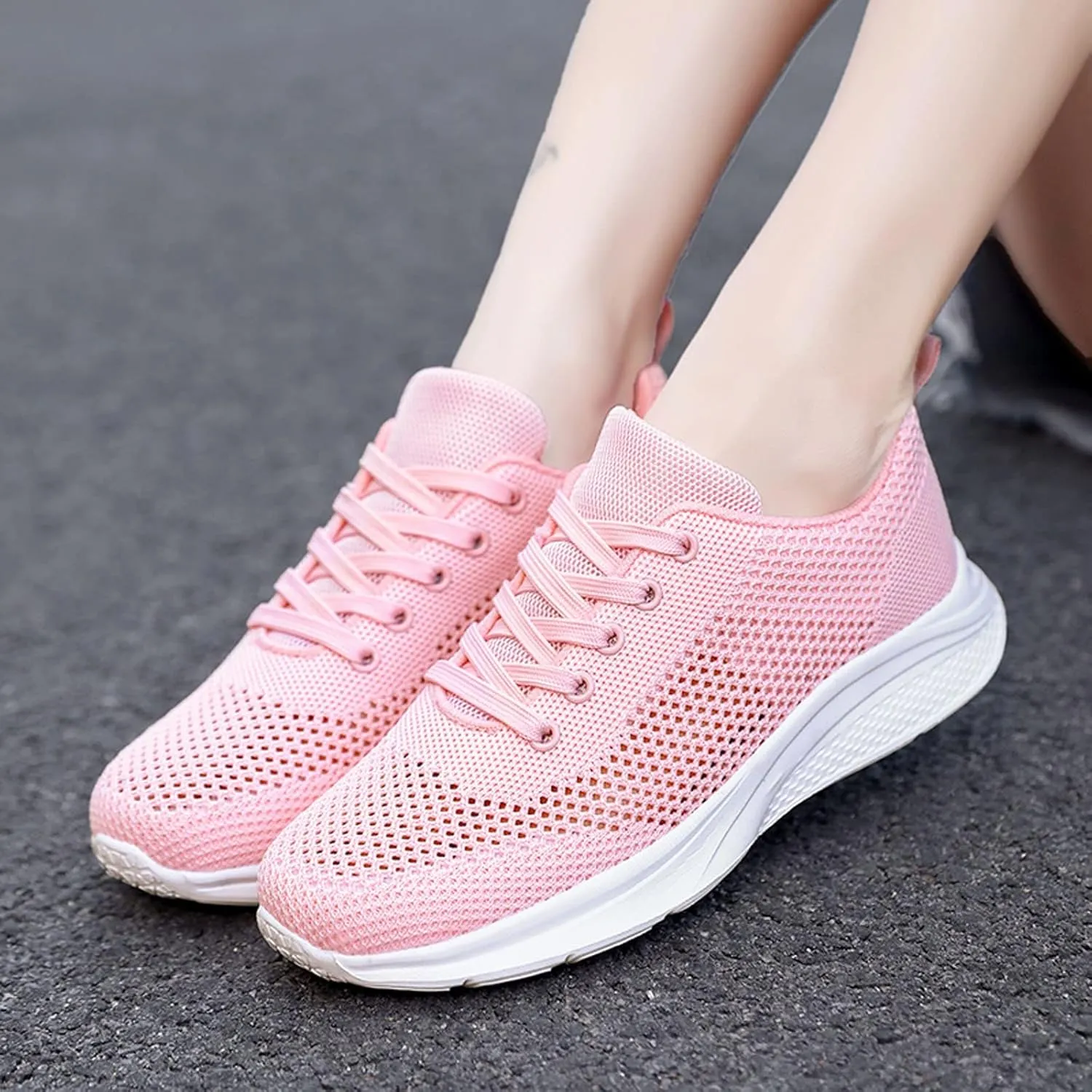 Women's Lace Up Walking Shoes Lightweight Casual Running Sneakers Tennis Shoes Womens Slip On Dress Casual Shoes Shoes Sneakers Brown Tennis Shoe Trainers Shoe