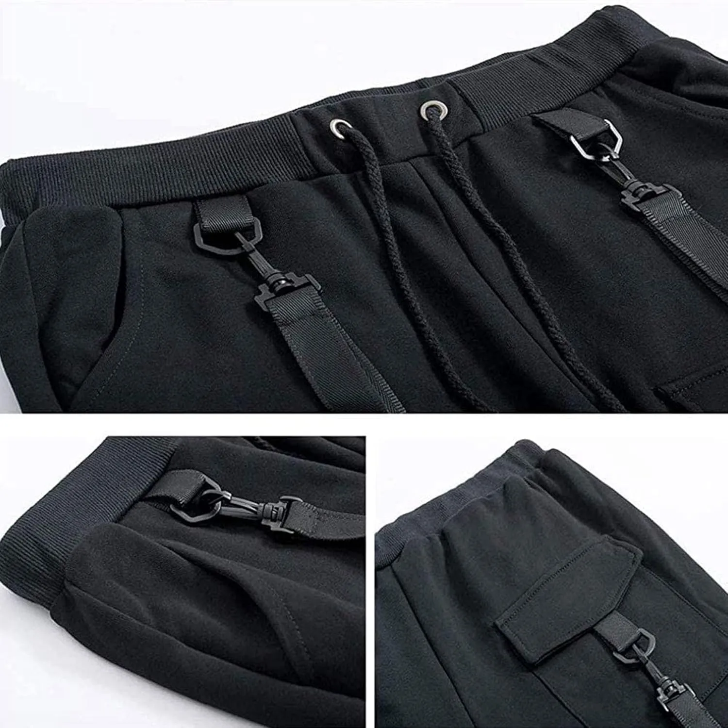 XYXIONGMAO Men's Futuristic Clothing Cargo Joggers Baggy Pants Gothic Techwear Streetwear Hip Hop Pants Cargo Pants for Men