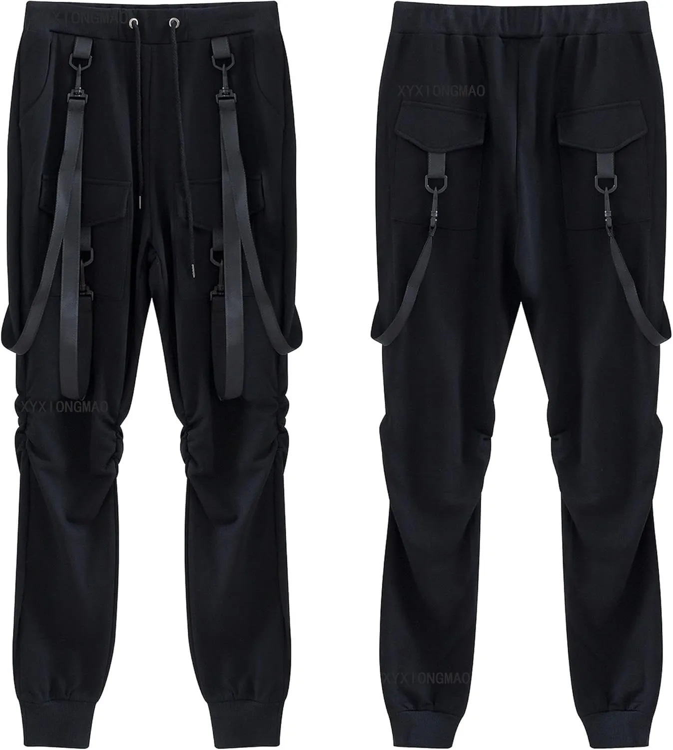XYXIONGMAO Men's Futuristic Clothing Cargo Joggers Baggy Pants Gothic Techwear Streetwear Hip Hop Pants Cargo Pants for Men