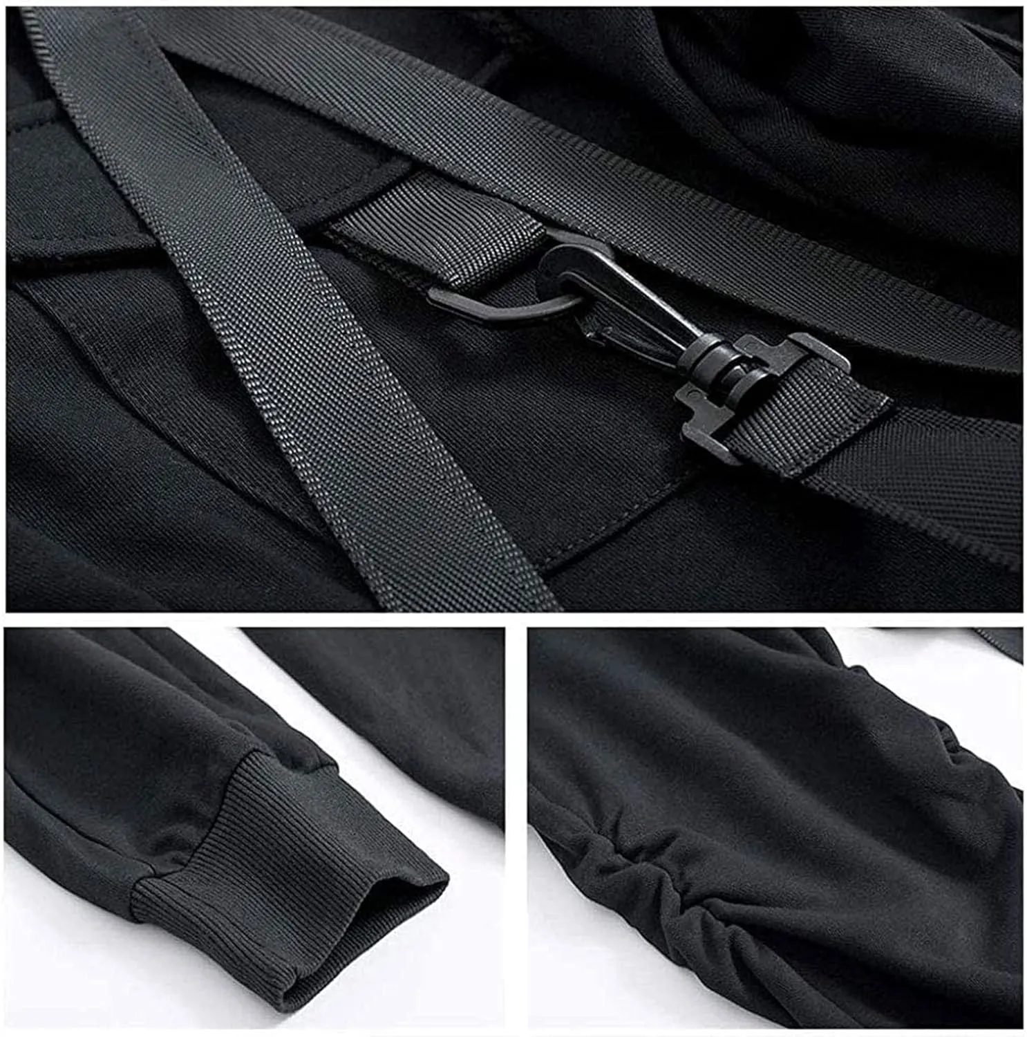XYXIONGMAO Men's Futuristic Clothing Cargo Joggers Baggy Pants Gothic Techwear Streetwear Hip Hop Pants Cargo Pants for Men