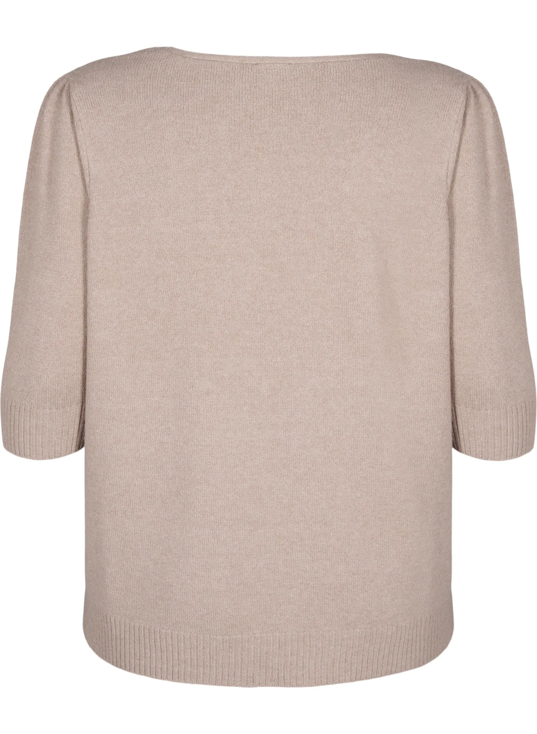 Zizzi Sunny Floral Knit Top in Taupe